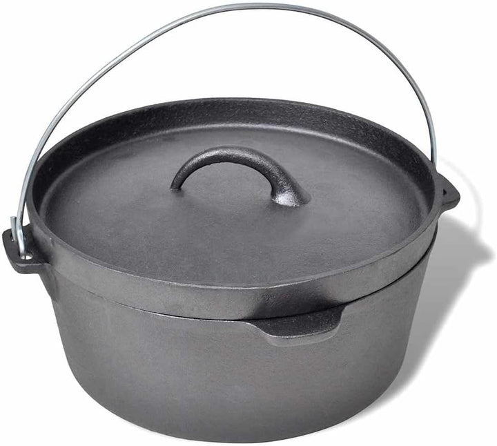 vidaXL Dutch Oven 4,2L Gusseisen Kessel Kochtopf Bräter Topf Feuertopf Camping 4.2 l, 4.2 l