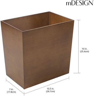 mDesign praktischer Mülleimer Küche – stilvoller Abfalleimer aus Holzfaser in Bambus-Optik – kompakt