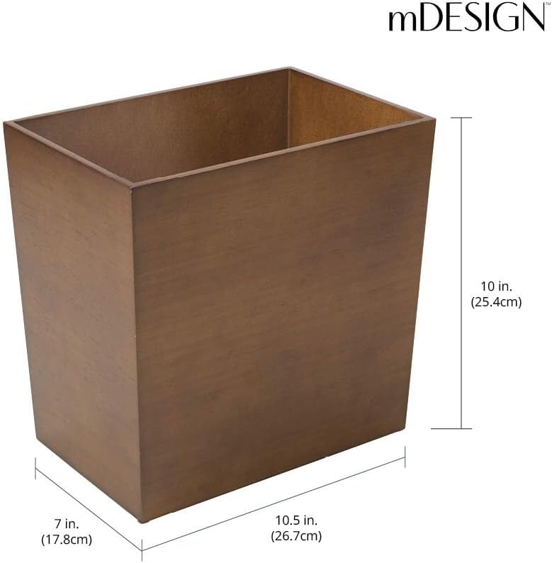 mDesign praktischer Mülleimer Küche – stilvoller Abfalleimer aus Holzfaser in Bambus-Optik – kompakt