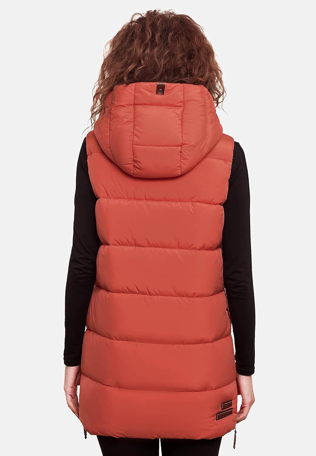 Navahoo warme Damen Winter Steppweste lang mit Kapuze Madilynaa XS-XXL XS Coral, XS Coral