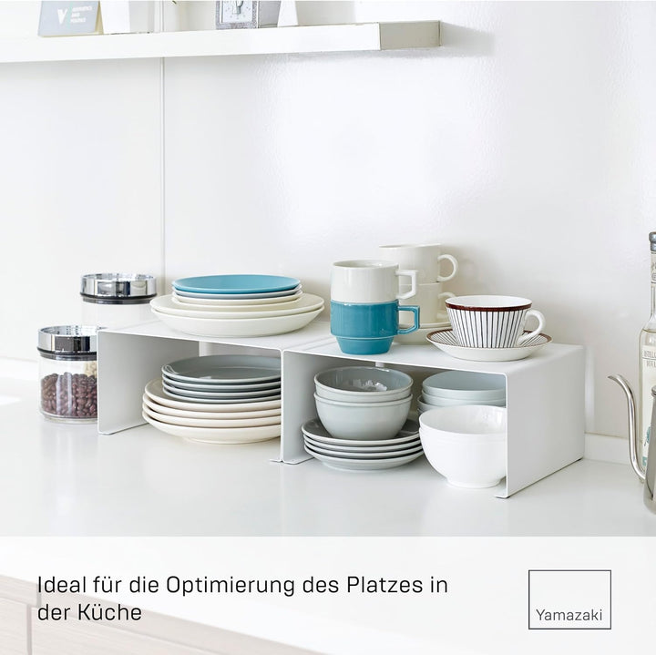Yamazaki 3791 TOWER Stapelbares Küchenregal, weiss, Stahl, Minimalistisches Design, Weiss