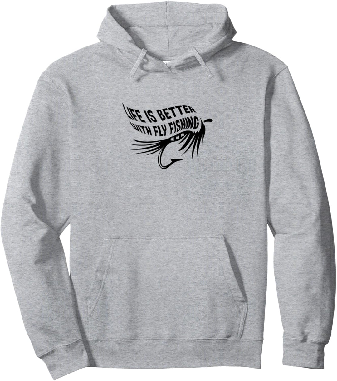 Fischer Natur Hobby Leben mit Fliegenfischen Pullover Hoodie