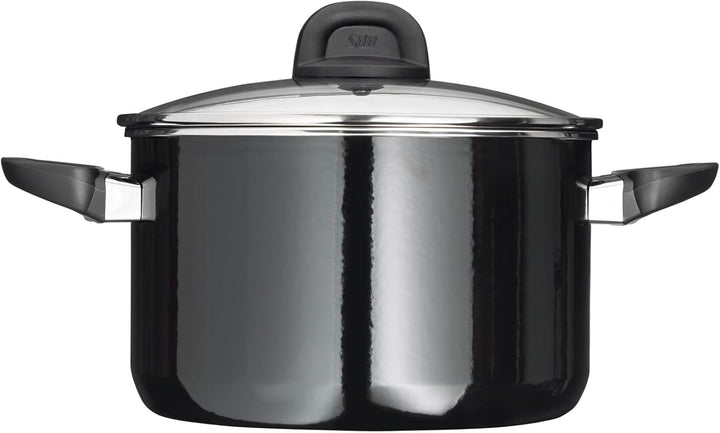 Silit Modesto Line Kochtopf gross 24cm, Nudeltopf mit Glasdeckel, Fleischtopf Induktion 6,4l, Silarg