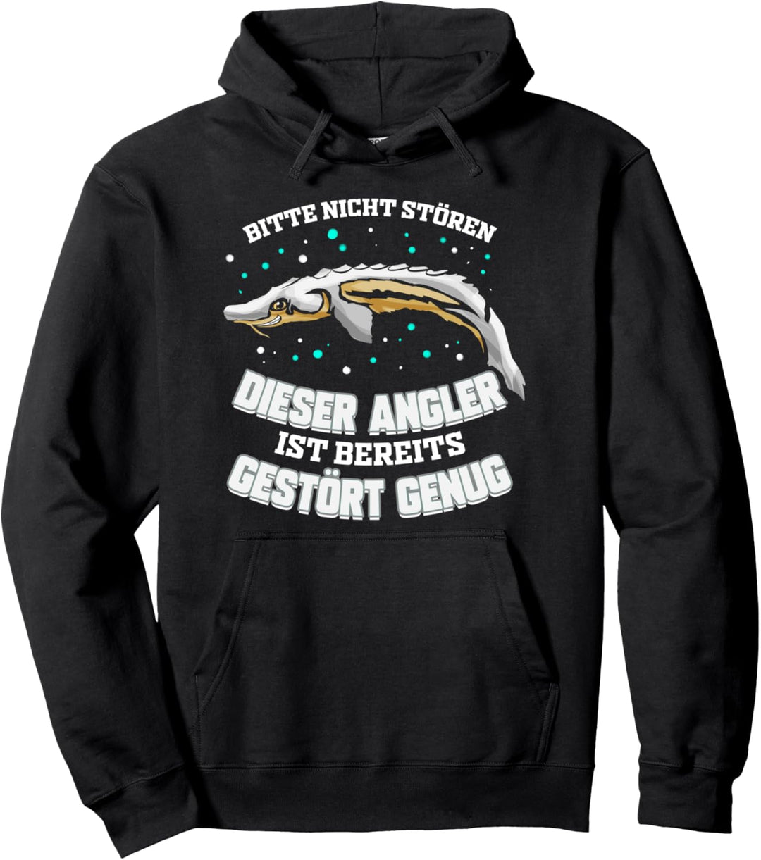 Angler Lustiges Geschenk zum Angeln Gestörter Fischer Angel Pullover Hoodie