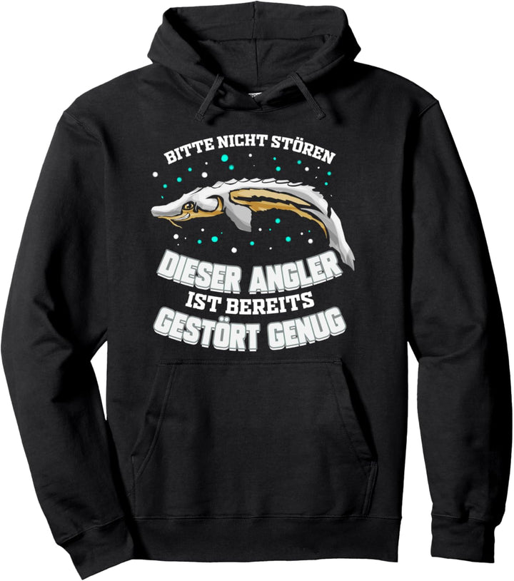 Angler Lustiges Geschenk zum Angeln Gestörter Fischer Angel Pullover Hoodie