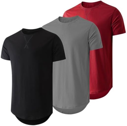JMIERR 3 Pack T Shirt Herren Sommer Basic Einfarbig T-Shirt Baumwolle Slim Fit Hemd Kurzarm Sportwea