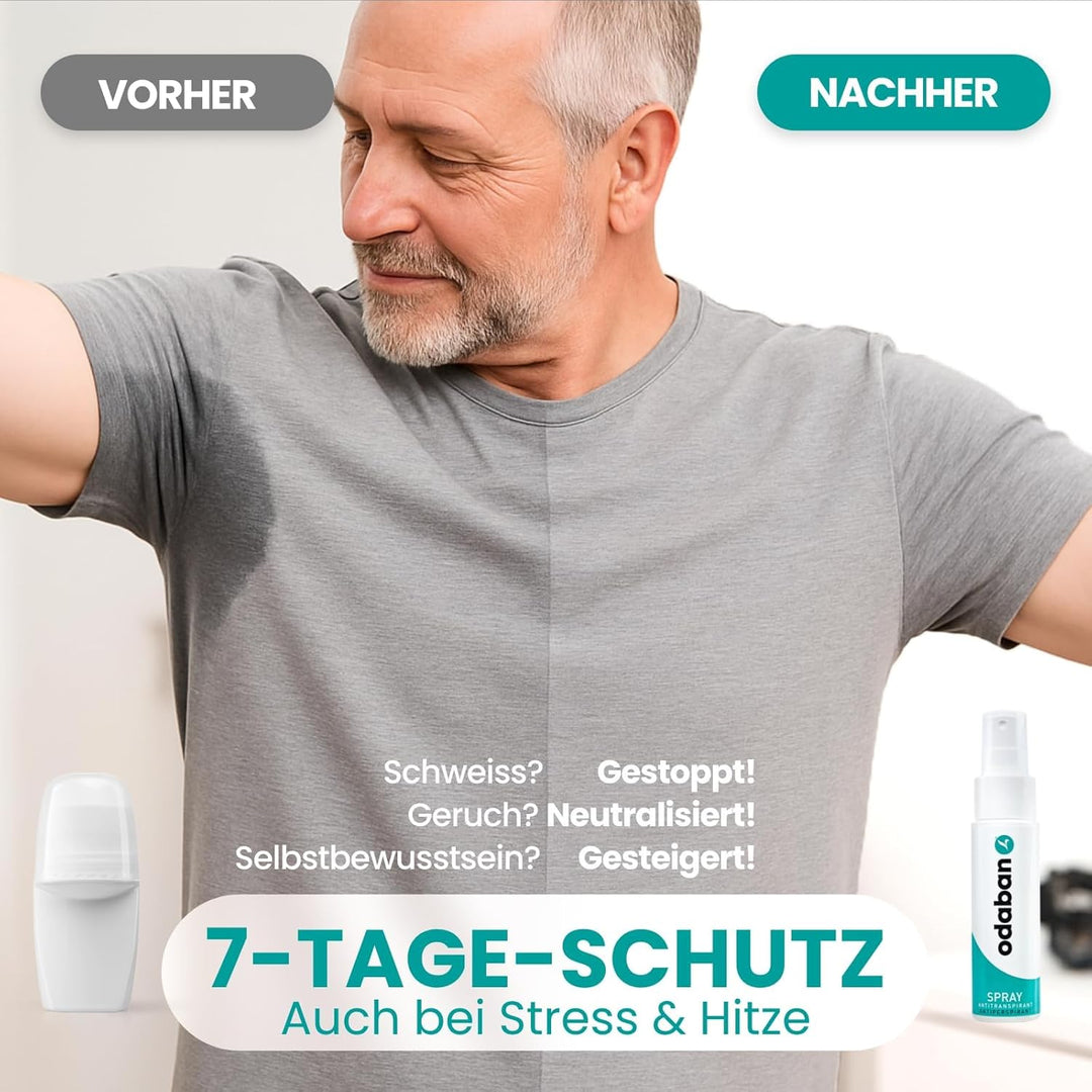 ODABAN Antiperspirant Deodorant Spray 30ml + Fuss- und Schuhpuder 50g