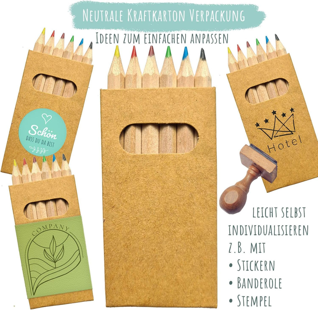 JEKA 50 Buntstifte-Set mit je 6 Buntstiften, Mitgebsel Hochzeit, Mitgebsel Kindergeburtstag, Restaur