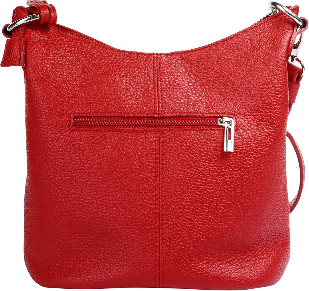 Umhängetasche Echt Leder Damen Made in Italy, Handtasche, Schultertasche, Crossbody Bag aus Leder 02