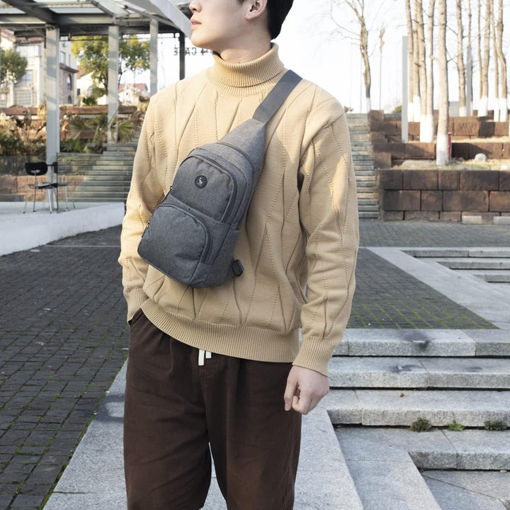 OIWAS Brusttasche Herren Kleine Kuriertasche Leichte Schultertasche zum Freizeit Urlaub Wandern Umhä