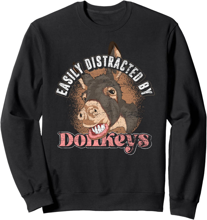 Leicht abgelenkt von Eseln Bauernhof Tier Bauer Esel Sweatshirt