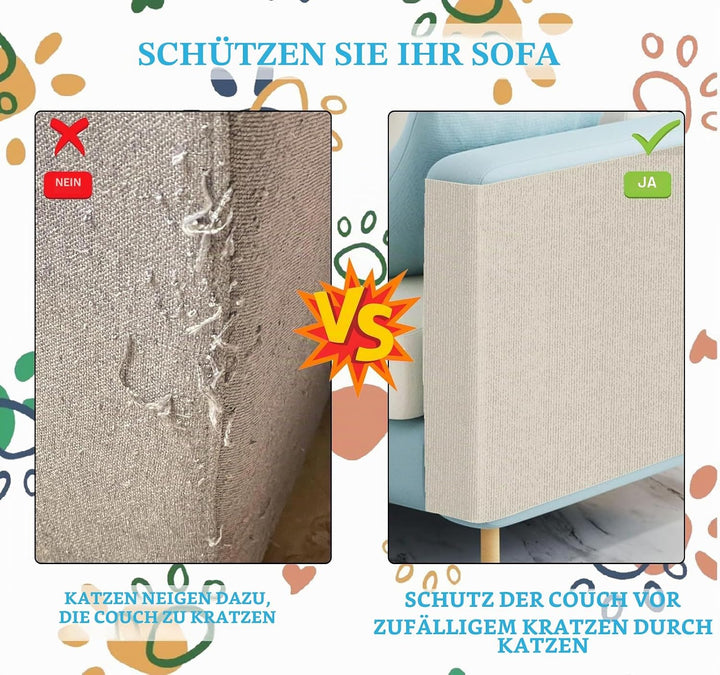 KVIDA Kratzmatte für Katzen, 200 x 60 cm, Selbstklebende Teppichmatte, zuschneidbar, Kratz-Möbelschu