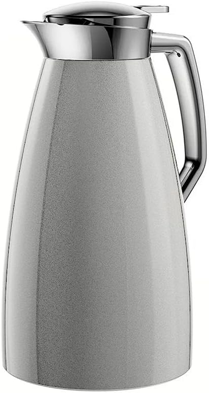 Emsa F4140100 Plaza Isolierkanne | 1 Liter | Aroma Diamond | Quick-Tip-Verschluss | silber, XL, Silb