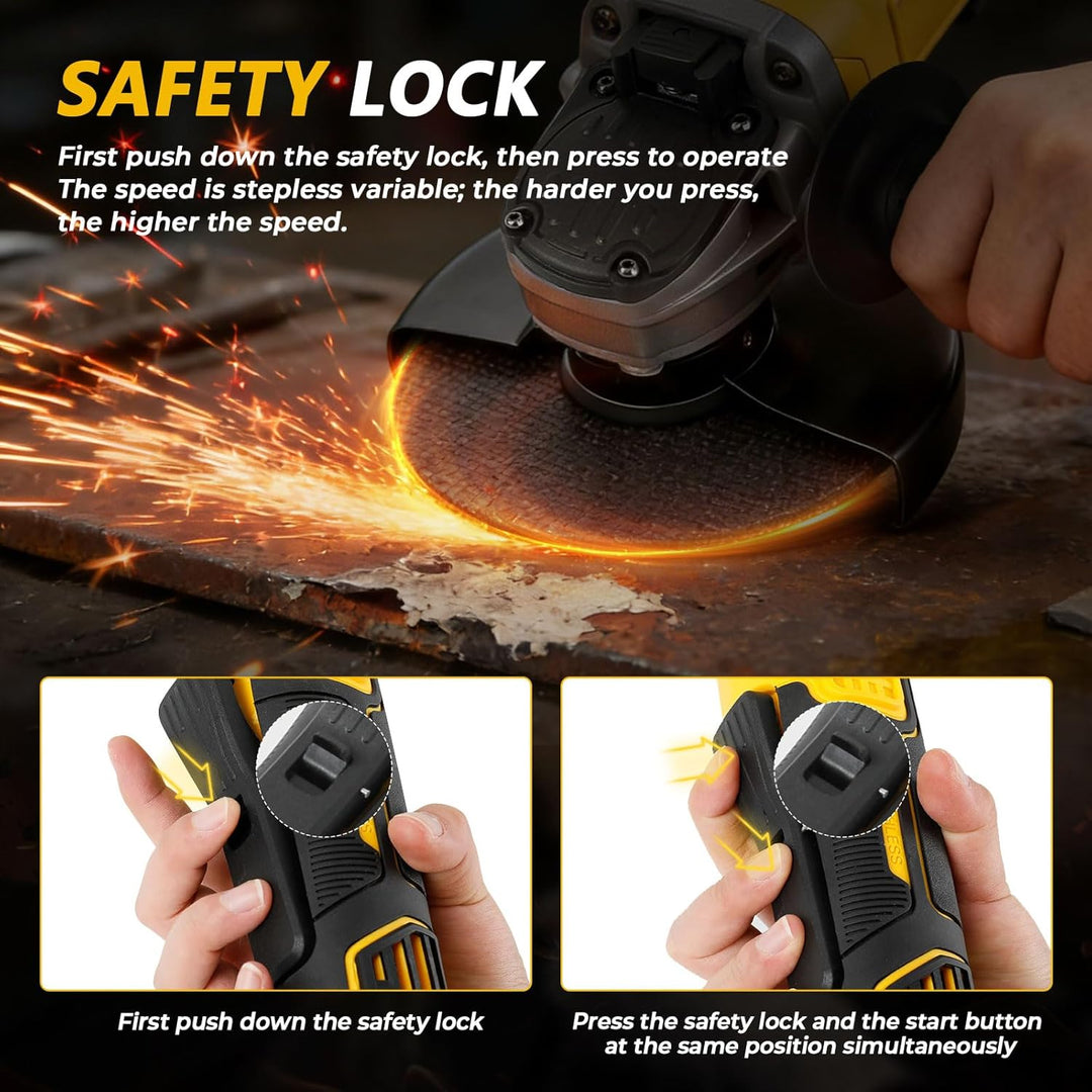 Akku-Winkelschleifer für Dewalt 18 V 20 V, 125 mm, 8500 U/min, bürstenlos, elektrisch, 3-Gang-Schlei