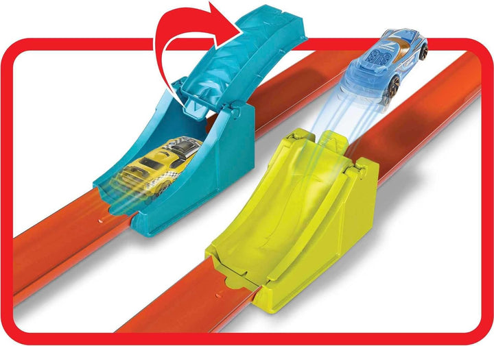 Hot Wheels GBF89 Powersprung Challenge Trackset, Spielzeug ab 4 Jahren