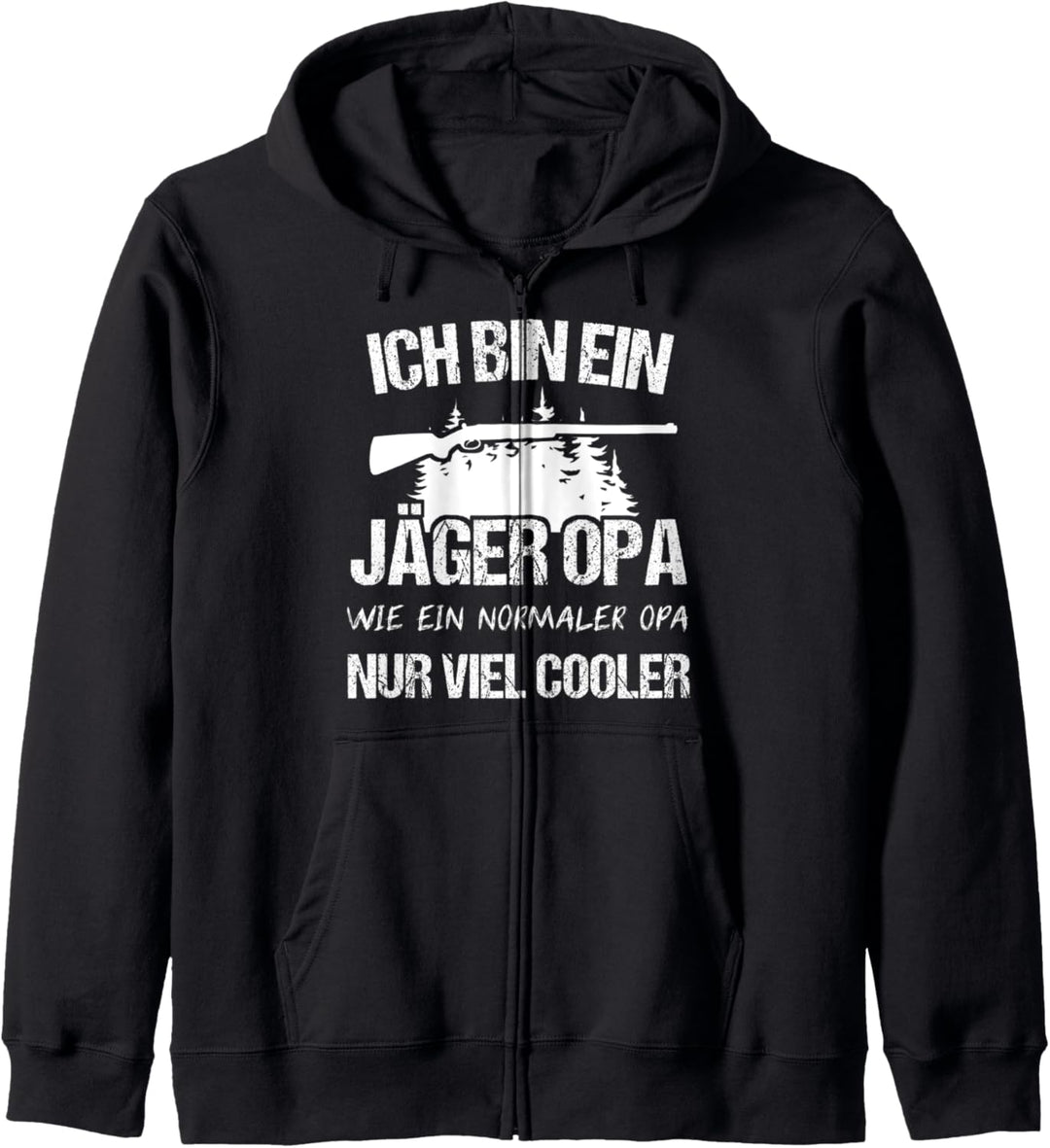 Jäger Opa Jagd Jagen Hirsch Geschenk Kapuzenjacke