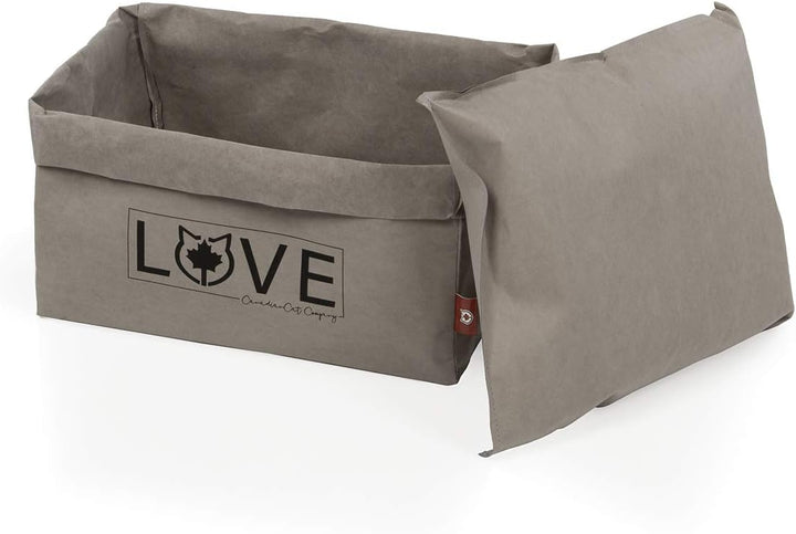 CanadianCat Company | Katzenbett 45 x 35 x 35 cm - Kuschelbett, Bettchen für alle Katzen die Pappe u