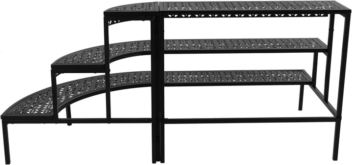 Metall Blumentreppe, 3 Stufen Pflanzentreppe Blumenbank, Pflanzenregal Blumenregal, Blumenregal Eckr