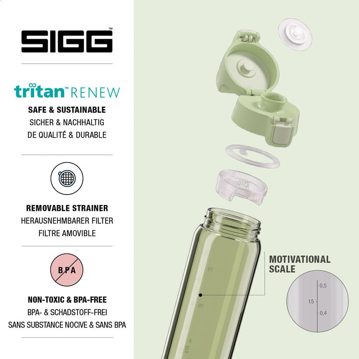 SIGG - Tritan Trinkflasche - Total Color ONE - Für Kohlensäurehaltige Getränke Geeignet - Spülmaschi
