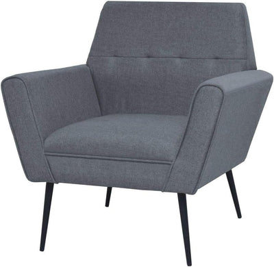 Festnight Sessel Sofa Einzelsofa Sofagarnitur Polstersofa Stahlbeine und Stoff Hellgrau 72 x 66 x 78