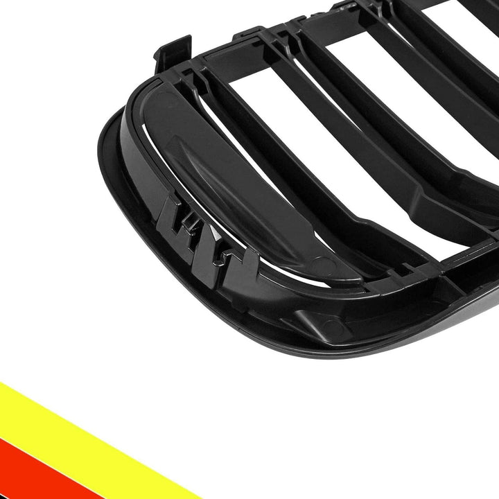 POETRYXIAO Kühlergrill Niere Sport Schwarz Glanz Doppelbrücke für 2017-2020 BMW 5er G30 G31 528LI 53