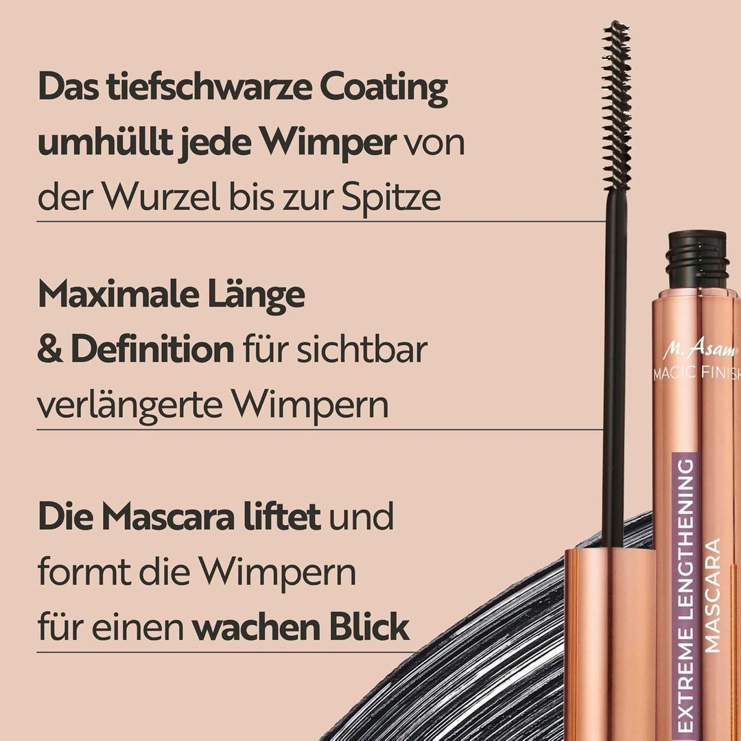 M. Asam MAGIC FINISH Extreme Lengthening Mascara Deep Black (7ml) – Wimperntusche mit Wimpernbürste
