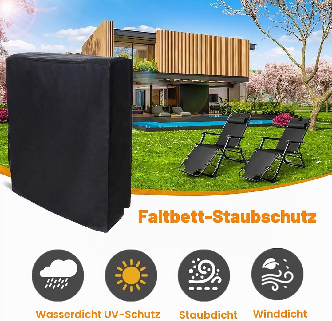 Klappstühle Schutzhülle, 210T Polyestergewebe Gartenstühle Abdeckung, Winddicht, Anti-UV, Staubdicht