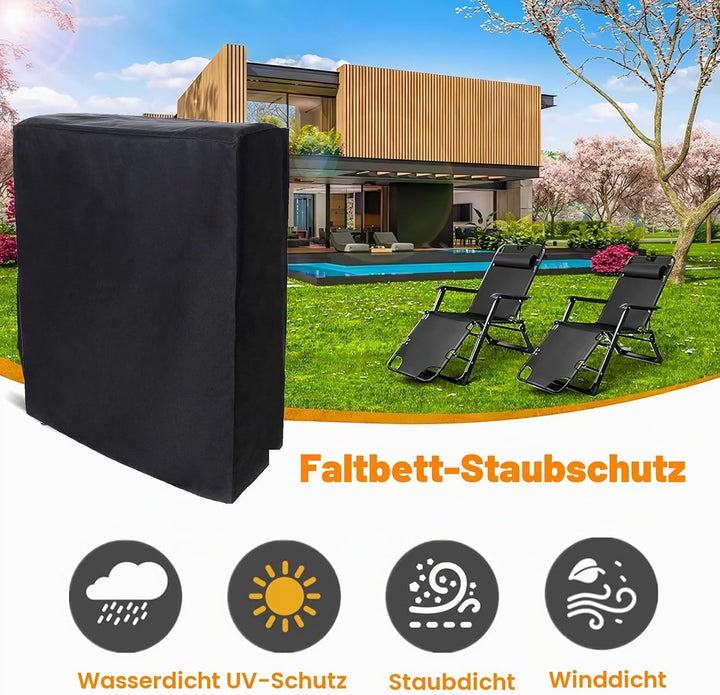 Klappstühle Schutzhülle, 210T Polyestergewebe Gartenstühle Abdeckung, Winddicht, Anti-UV, Staubdicht