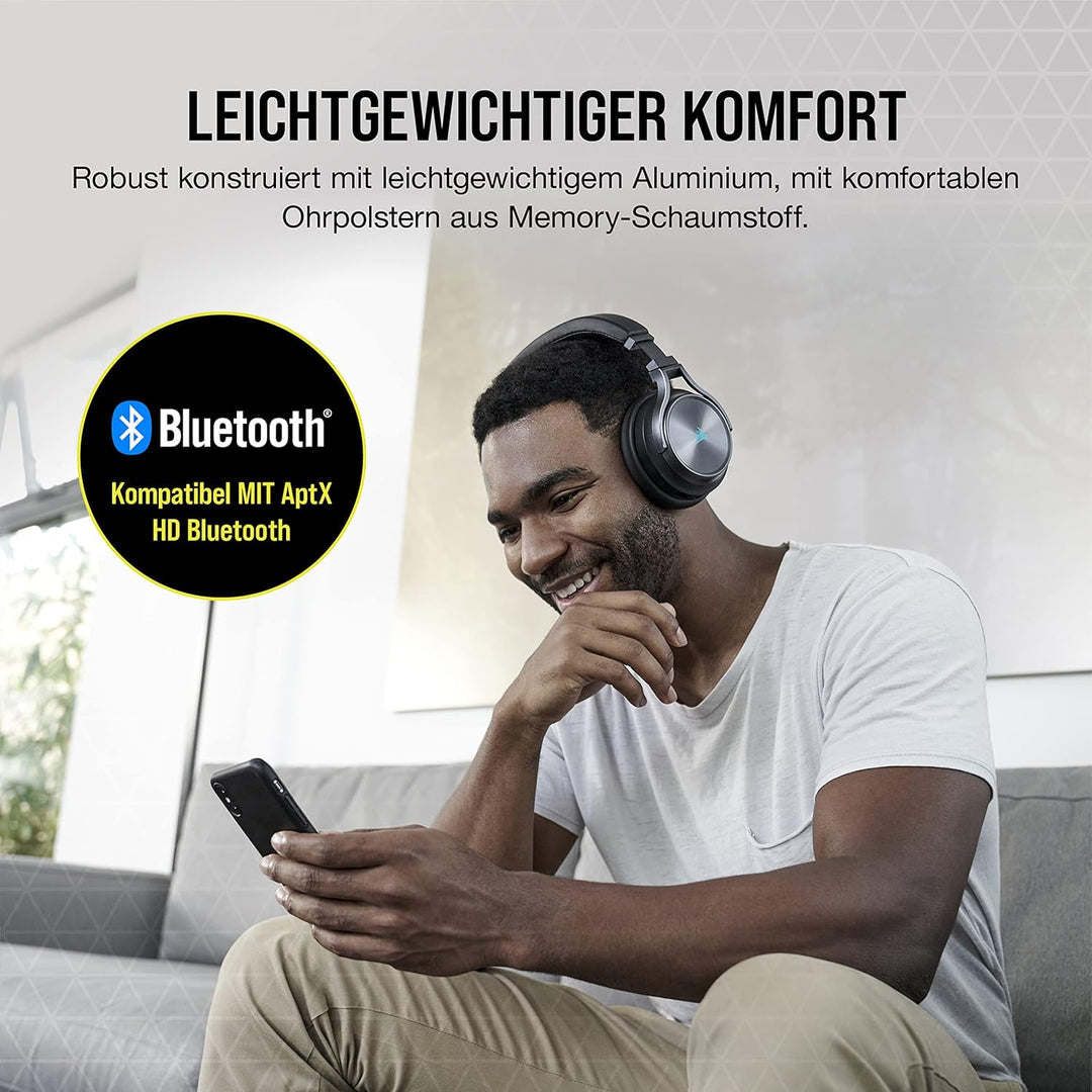 Corsair VIRTUOSO RGB WIRELESS XT Hi-Fi-Gaming-Headset mit Räumlichem Klang (Gleichzeitige Dual-Wirel