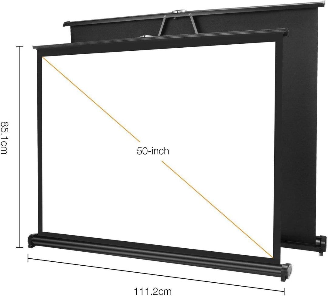 Yangers 50" Zoll Portabel Tragbare Beamer Leinwand Projektor Heimkino Rolloleinwand Tischleinwand mi