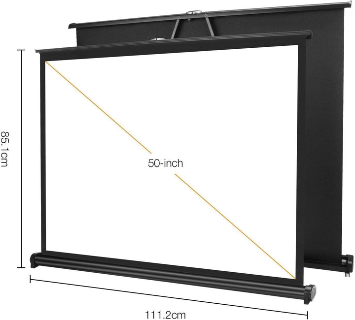 Yangers 50" Zoll Portabel Tragbare Beamer Leinwand Projektor Heimkino Rolloleinwand Tischleinwand mi