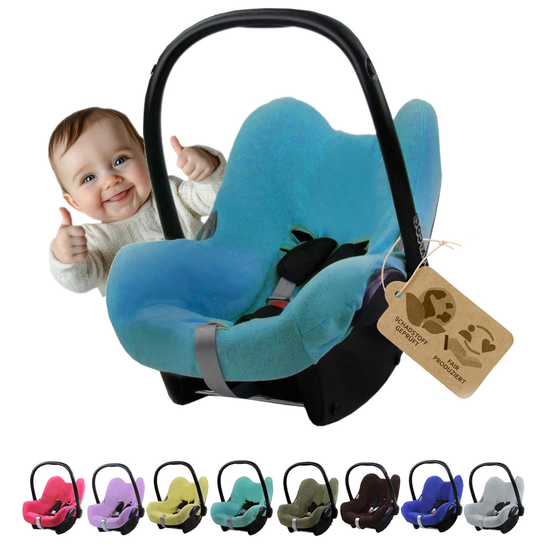 Frottee Sommerbezug [Schonbezug für Babyschale] Autositz kompatibel mit Maxi Cosi Cabrio Fix + GRATI