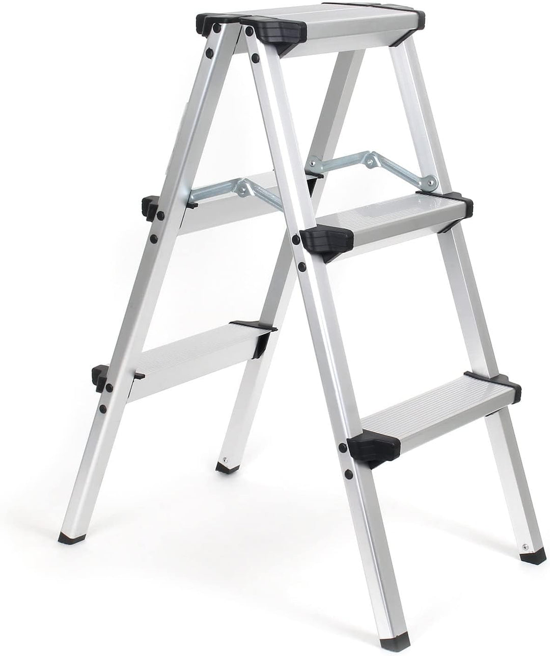 Treppe Leiter aus Aluminium, faltbar, doppelseitig, 3 Stufen