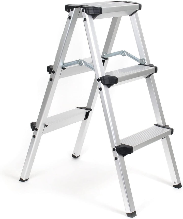 Treppe Leiter aus Aluminium, faltbar, doppelseitig, 3 Stufen