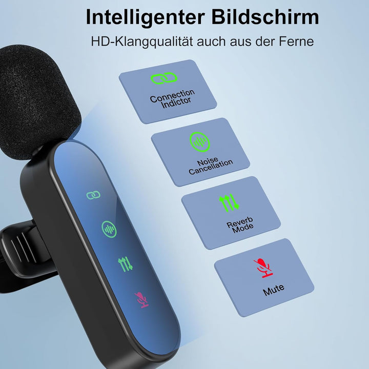ZealSound M19 Kabelloses Lavalier-Mikrofon für iPhone/Android/PC/iPad, Ultraleichtes Ansteckmikrofon