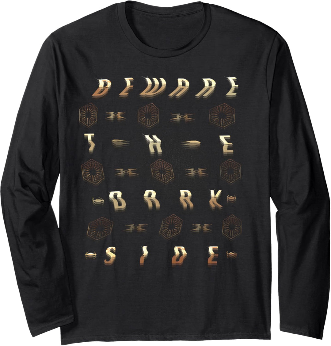 Star Wars The Last Jedi Beware The Dark Side Text Poster Langarmshirt