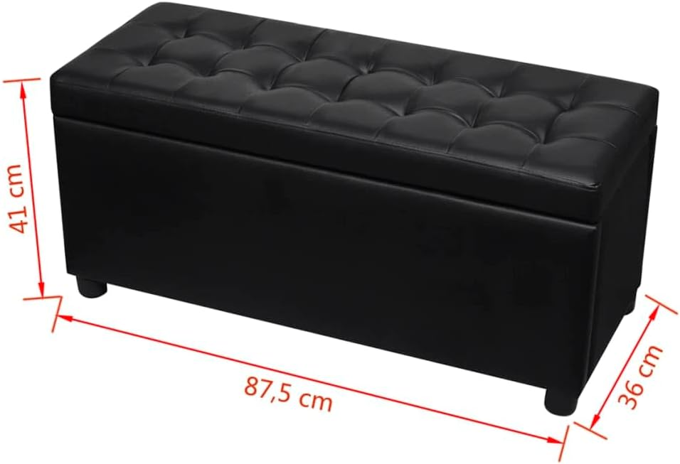 vidaXL Ottomane Sitzhocker Bank Sitzwürfel Sitztruhe Couchtisch Aufbewahrungsbox Schwarz, Schwarz