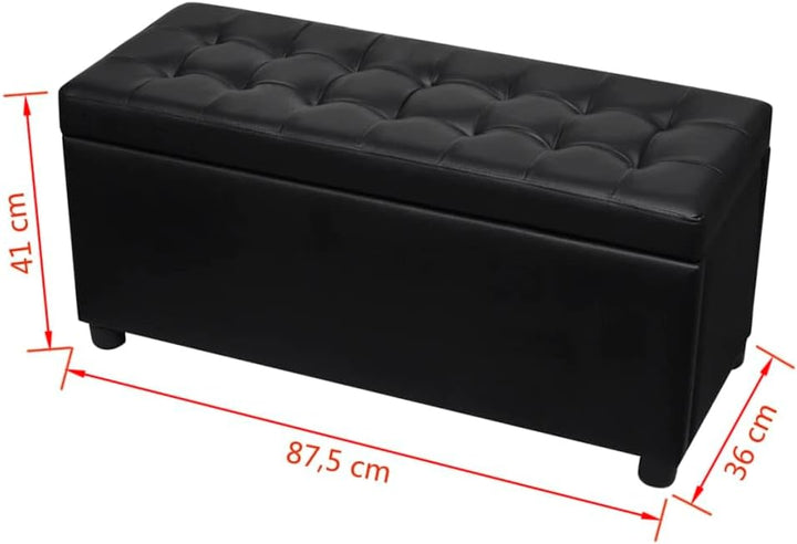 vidaXL Ottomane Sitzhocker Bank Sitzwürfel Sitztruhe Couchtisch Aufbewahrungsbox Schwarz, Schwarz