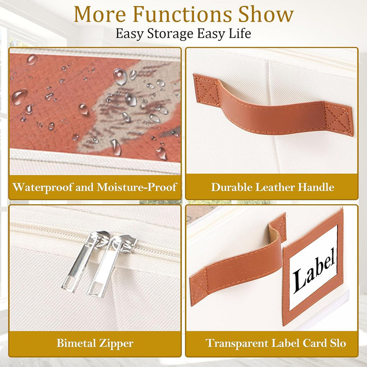 Yawinhe 3 Stück Unterbettkommode, Unterbett Aufbewahrungsbox Vliesstoff, Faltbare Aufbewahrungstasch