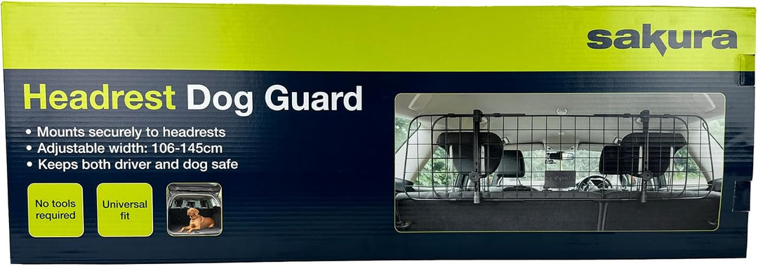 Sakura Kopfstützen-Hundegitter für Pkw SS5259 - leicht zu montieren in den meisten Fahrzeugen, Flies