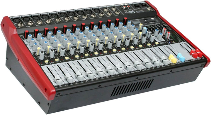 E-Lektron ST-122P Live Power-Mixer 12-Kanal + Stereo MP3/Bluetooth-Kanal Bluetooth Mischpult inkl. 2