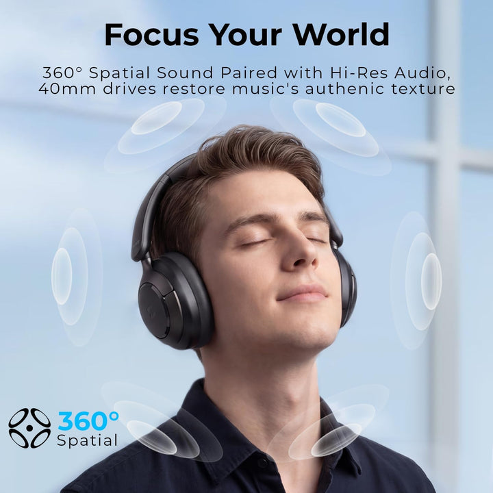 havit H683BT Hybrid Active Noise Cancelling Kopfhörer, Hi-Res Over Ear Bluetooth Kopfhörer mit 4 Mic