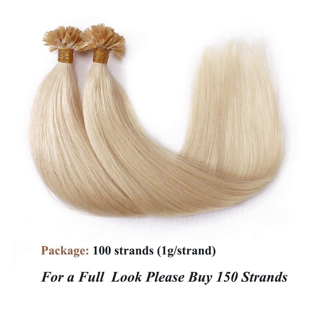 SEGO Bondings Extensions Echthaar 1G/Strähnen Keratin U-Tip Remy Human Hair Haarverlängerung 50 Strä