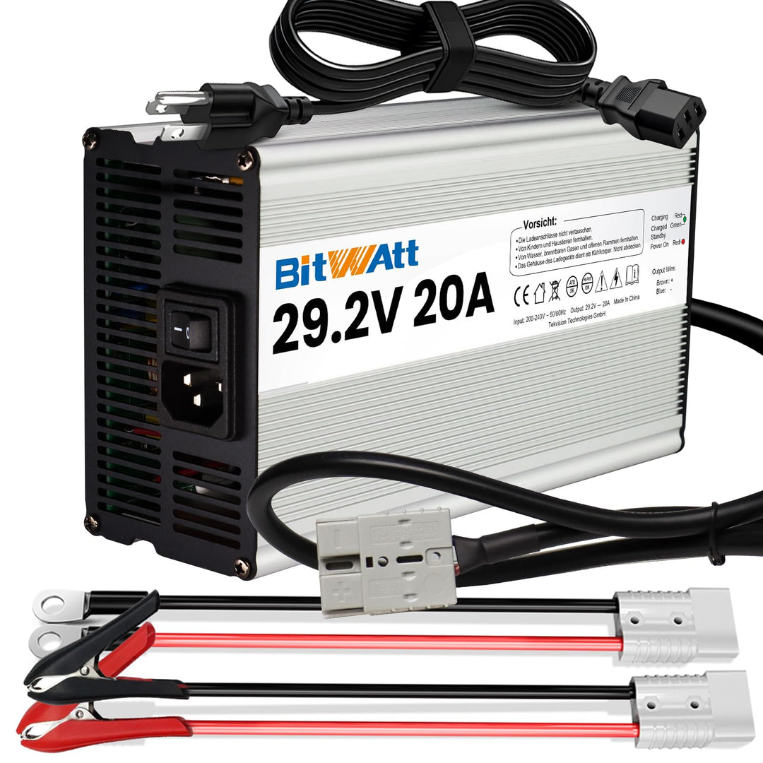 LiFePO4 ladegerät 24V 20A 29,2V Lithium Batterie ladegerät batterieladegerät (29.2V 20A Ladegerät) (