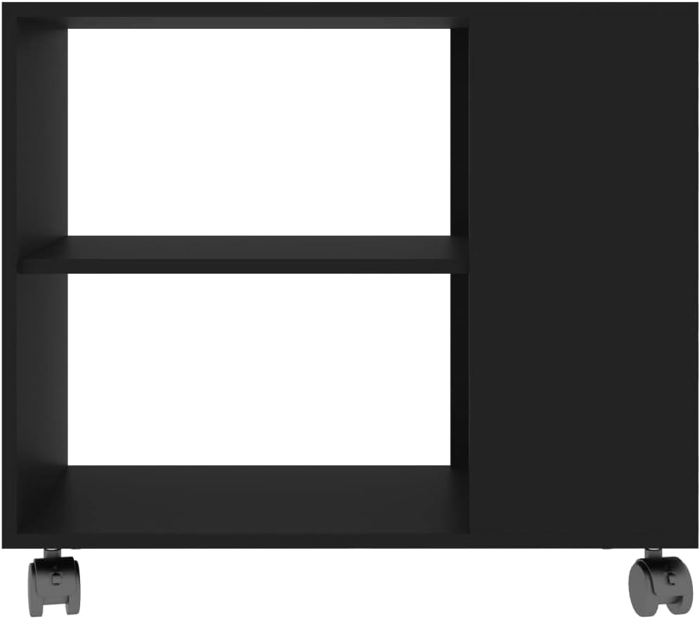 FIRBNUS Beistelltisch Schwarz 70x35x55 cm Beistelltisch mit Rollen Beistelltisch Sofa Beistelltisch