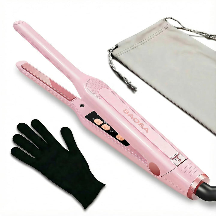 Mini Glätteisen, SAOSA Haarglätter und Lockenstab 2 in 1 Klein Glätteisen für kurzes Haar zum Locken