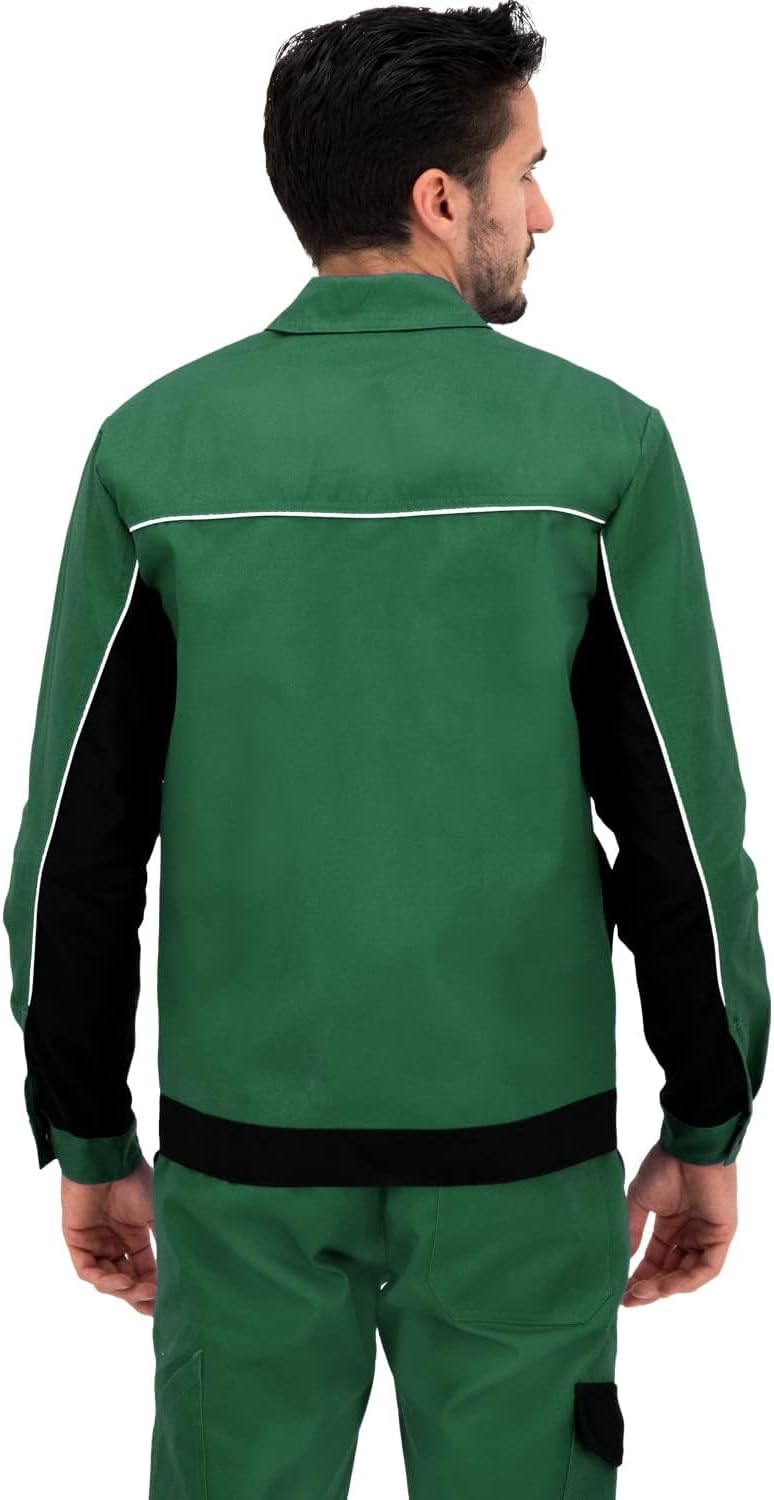 BWOLF ARES 100% Baumwolle Arbeitsjacke Männer Arbeitsjacke Herren Arbeitsjacke Bundjacke, S Grü