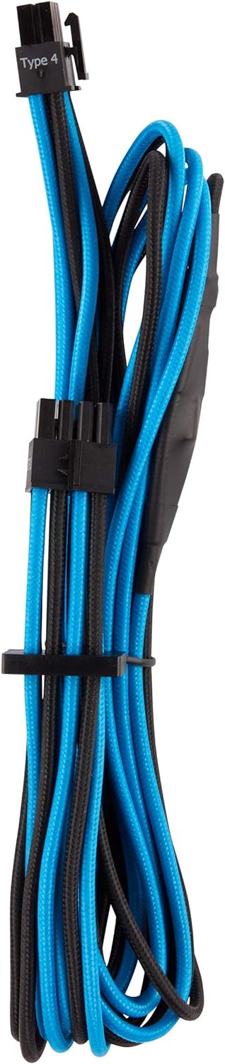 Corsair Premium Sleeved Netzteil Starter-Kabel-Set Typ4 (Generation 4-Serie) Blau/Schwarz Starter-Se