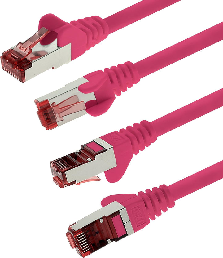1aTTack.de 10x 0.25m Cat6 Cat.6 Ethernet-Kabel Cat 6 Netzwerk-Kabel Patch-Kabel RJ45 SFTP - Magenta