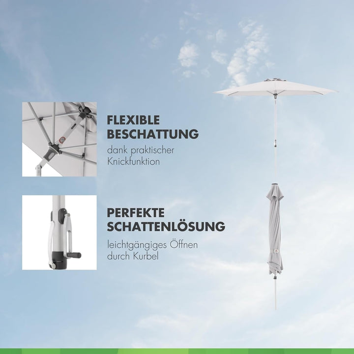 Doppler Sonnenschirm AluPro Neo Kurbel 305cm I 6-eckiger Sonnenschirm für Balkon & Terrasse I Schirm